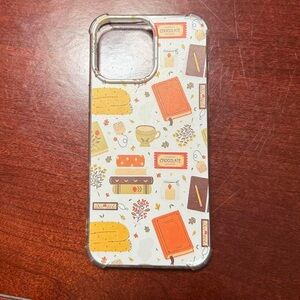 Patterned iPhone 16 pro max Case with Autumn book Design